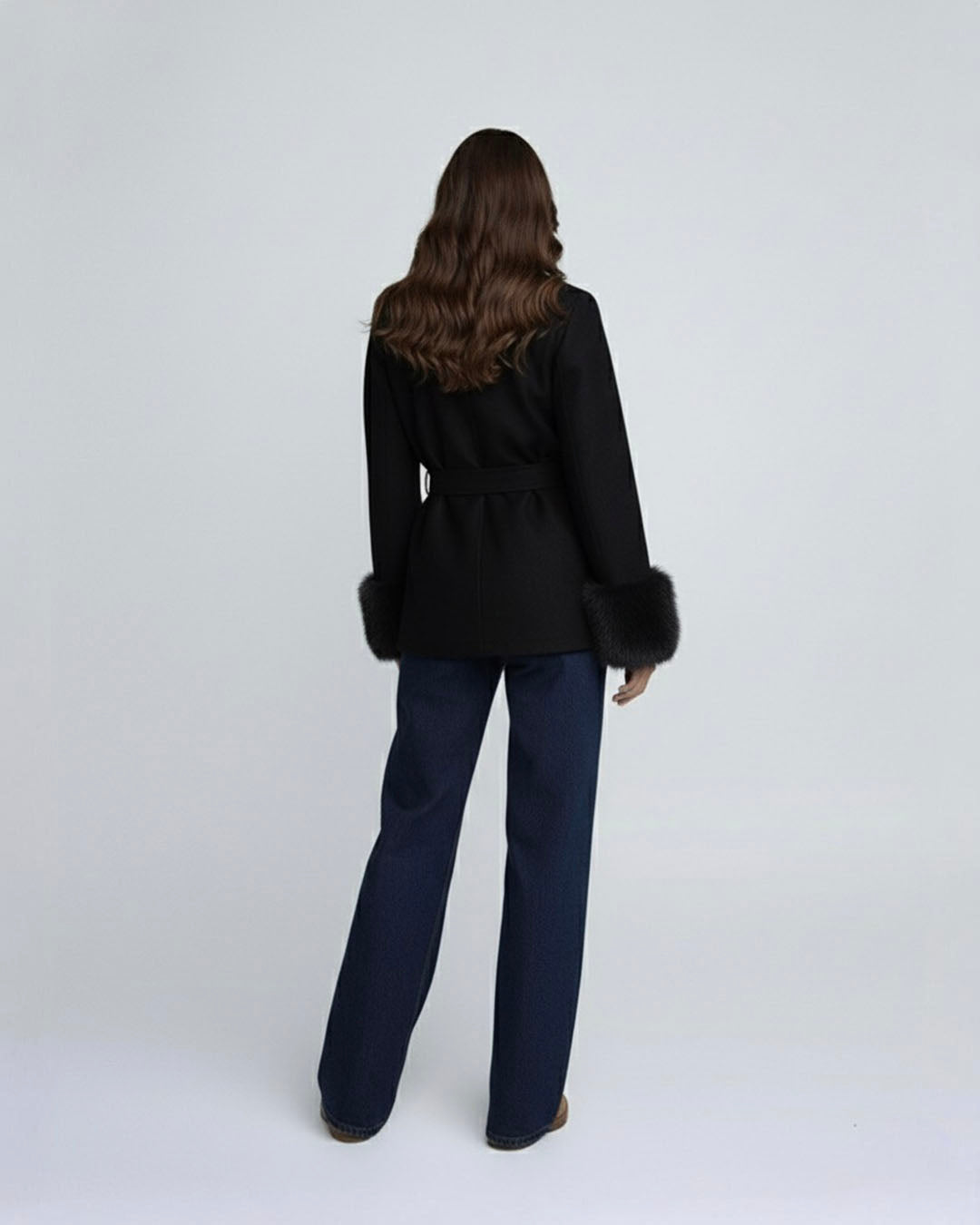 Oversized Fur cuffed coat